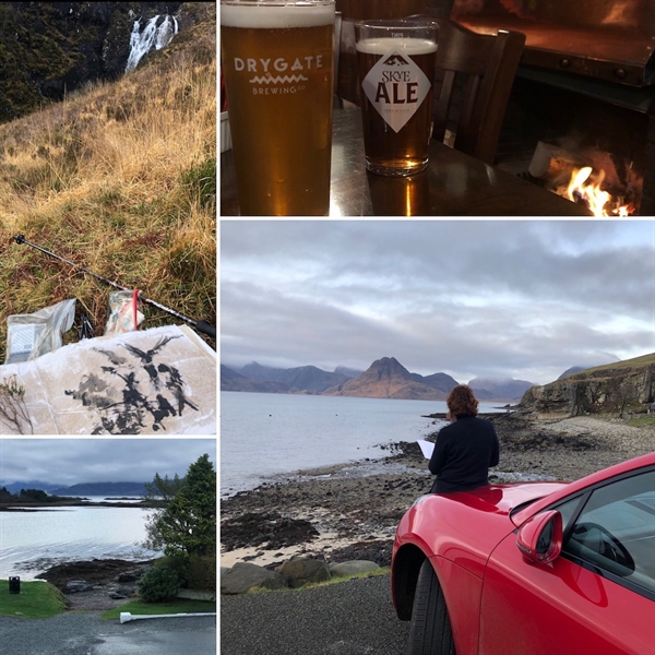 Sketching on the Harbour of Elgol Isle of Skye